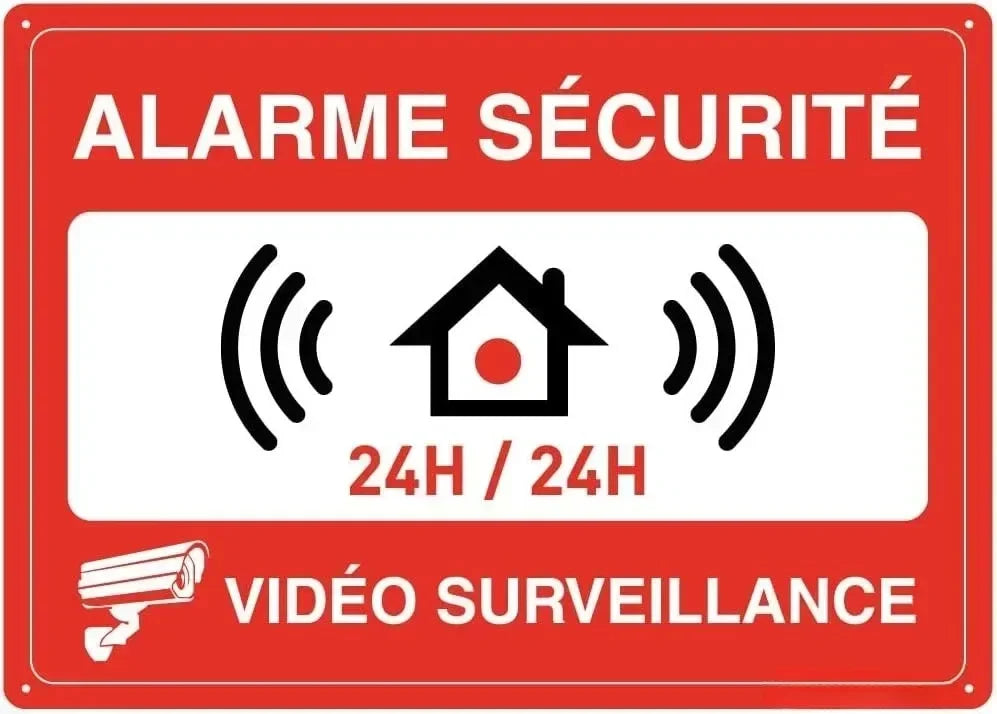 Panneau de Sécurité en Aluminium Renforcé – Vidéosurveillance, Propriété Privée, Accès Interdit pour Entrepôt et Locaux Professionnels