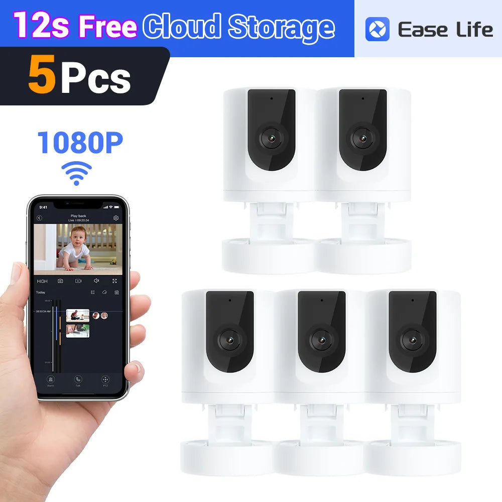 Cámara interna conectada BoyKeep 1080P – Cámara para animales y bebés, rotación de 360°, audio bidireccional y vigilancia a través de teléfono inteligente 