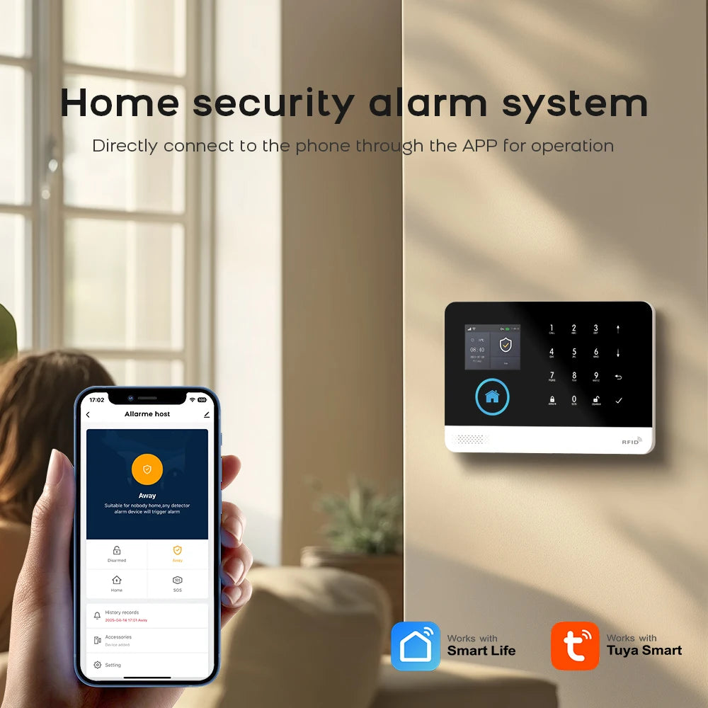 Sistema de alarma Maison Tuya 4G GSM WiFi PGST – Kit de seguridad conectado sin filtro con aplicación y compatibilidad Alexa para apartamento, oficina y garaje 