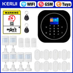 KERUI G12 – Drahtloses WLAN- und GSM-Alarmsystem für den Heimgebrauch mit Tuya-Anwendung, farbigem Bildschirm, Tür- und Bewegungsmelder