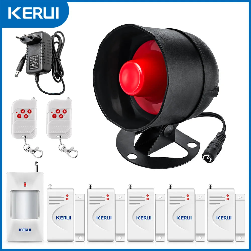 KERUI DLB – Kit Alarme Maison Sans Fil con Sirène Puissante 110 dB, Sistema Anti-Intrusión Autónomo para Interior y Exterior 