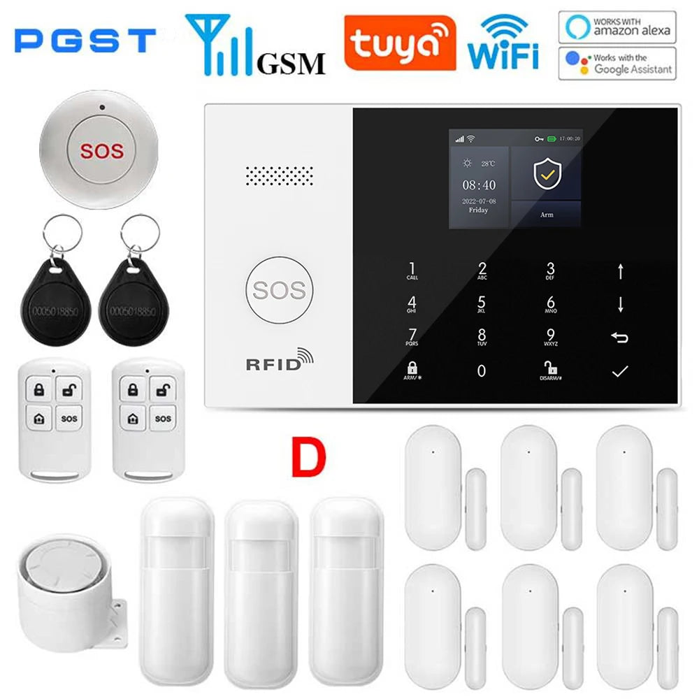 PGST 105-2G – Sistema de alarma Maison Connecté WiFi 2G 433 MHz Tuya Smart Life, pantalla y teclado, compatible con Alexa y Google