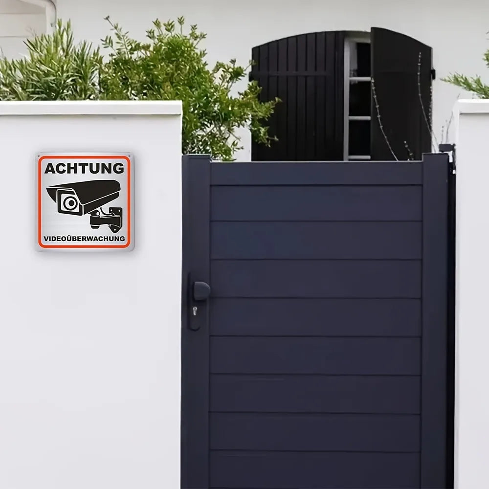 Panneau Caméra de Sécurité Classique en Aluminium 20x20 cm – Signalisation Vidéosurveillance Sans Électricité 