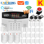 Earykong ER-TW99C – Sistema de alarma Maison Connecté Tuya WiFi &amp; GSM, color de pantalla, Sirène Intégrée, función de sonido y detectores sin hilos