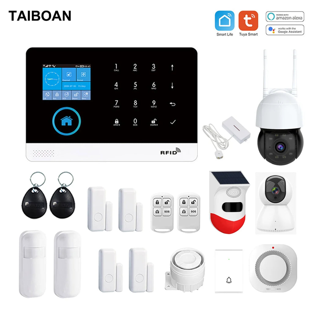 Sistema de alarma Maison TAIBOAN WiFi + GSM Tuya 433 MHz con pantalla y sirena – Central de alarma sin filtro inteligente 