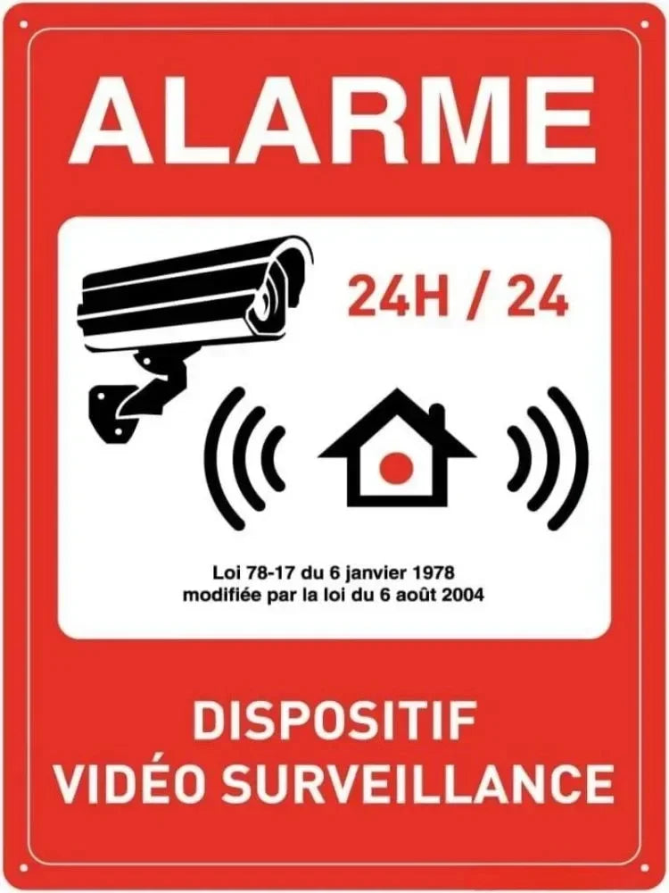 Panneau Rigide en Aluminium “Alarme Vidéo – Propriété Privée, Accès Interdit” – Signalisation de Sécurité Rétro pour Parking et Protection des Biens
