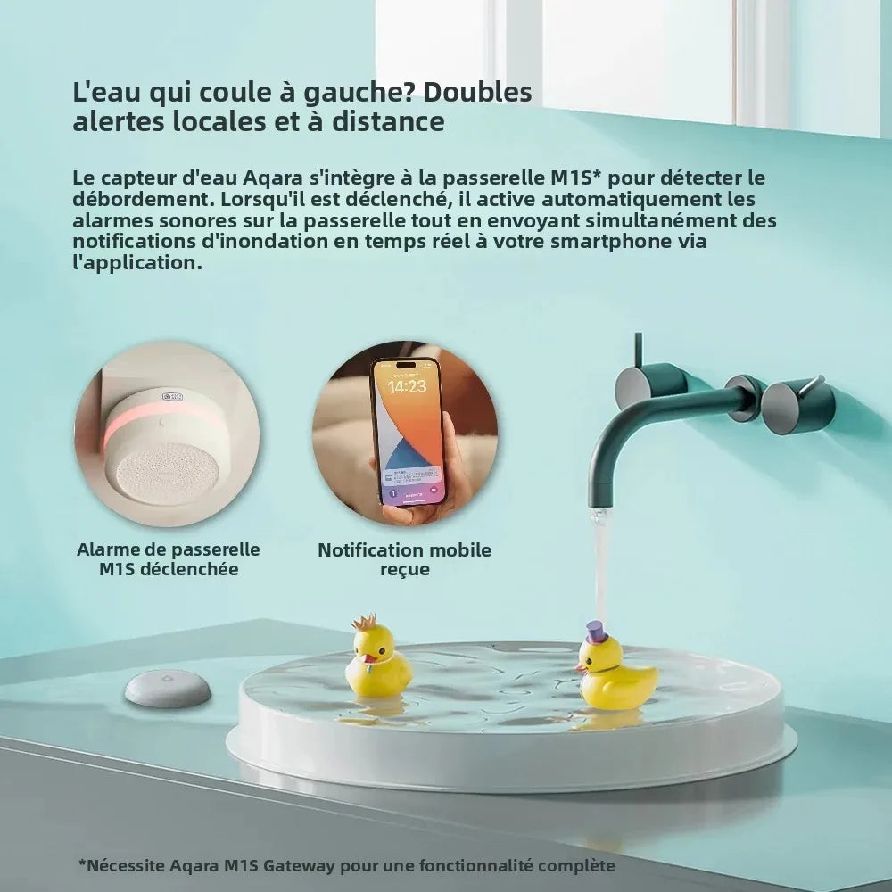 Détecteur de Fuite d’Eau Aqara Zigbee IP67 – Capteur d’Inondation Connecté Compatible Mi Home et Apple HomeKit