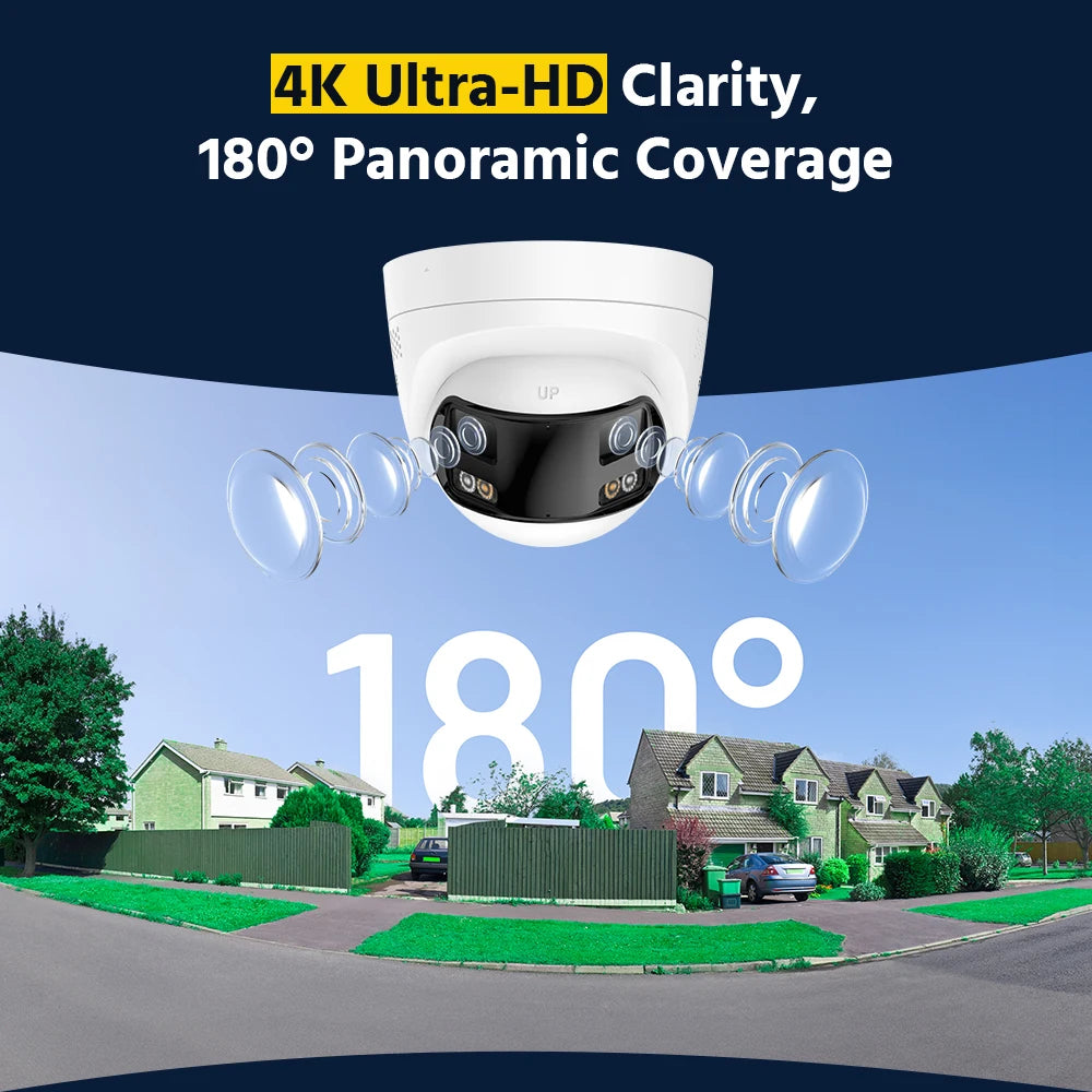 Caméra de Surveillance ANNKE 4K 8MP PoE à Double Objectif – Vision Panoramique 180°, Vision Nocturne Couleur, Audio Bidirectionnel et IP67