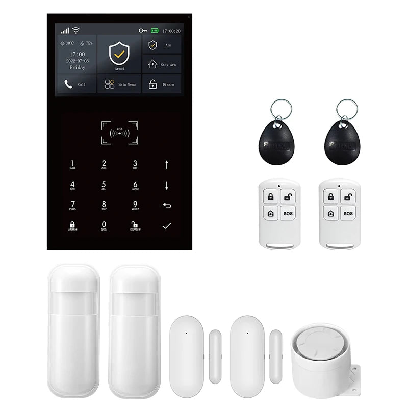 PGST A109S – Sistema de alarma Maison Connecté WiFi + GSM 2G Tuya, Kit Seguridad Inteligente con Capteurs Porte/Fenêtre et Detectores de Movimiento