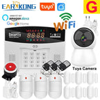 Earykong ER-TW99C – Sistema de alarma Maison Connecté Tuya WiFi &amp; GSM, color de pantalla, Sirène Intégrée, función de sonido y detectores sin hilos
