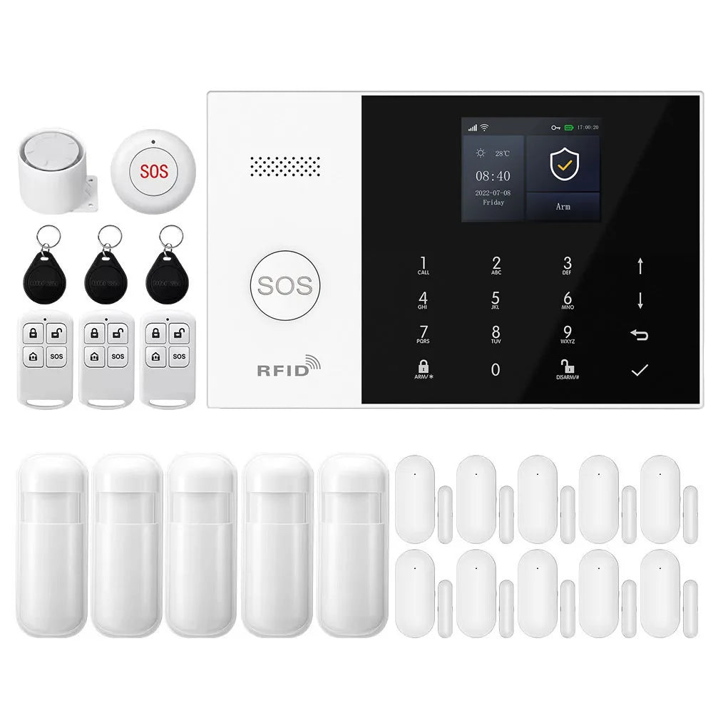 PGST A105S – Maison Connected GSM 2G WiFi Tuya Smart Life-Alarmsystem, kompatibel mit Alexa und Google, komplettes Sicherheitskit