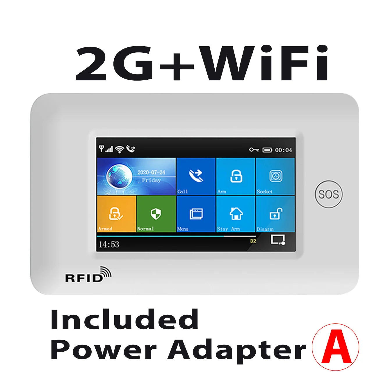 SMARSECUR TY-106 – Sistema de Alarma Casa Conectado WiFi &amp; GSM 2G/4G, Pantalla Táctil 4,3", RFID, Compatible con Tuya, Alexa y Google Assistant 