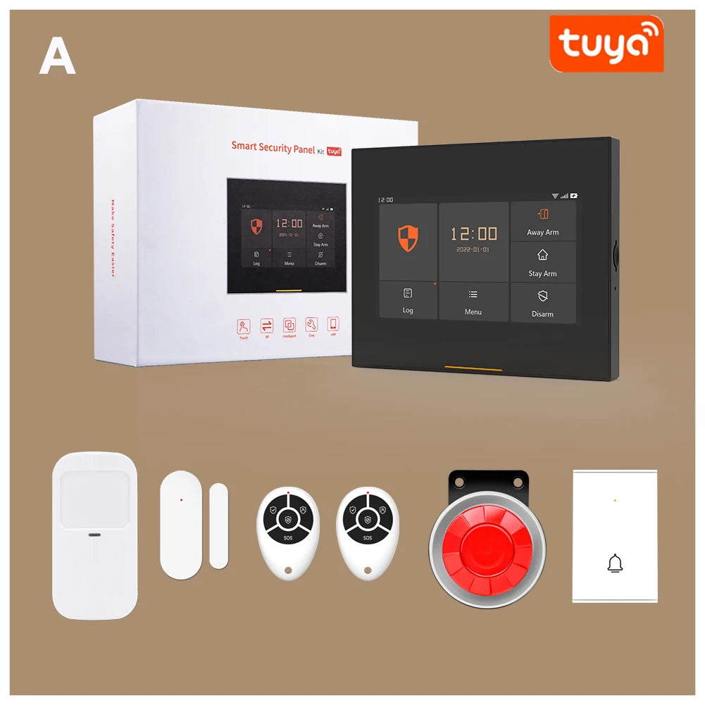 ACJ H501 - Sistema de alarma Maison Connecté WiFi + GSM 2G, Kit Seguridad Sans Fil 433 MHz con Captores y Control Tuya / Alexa 