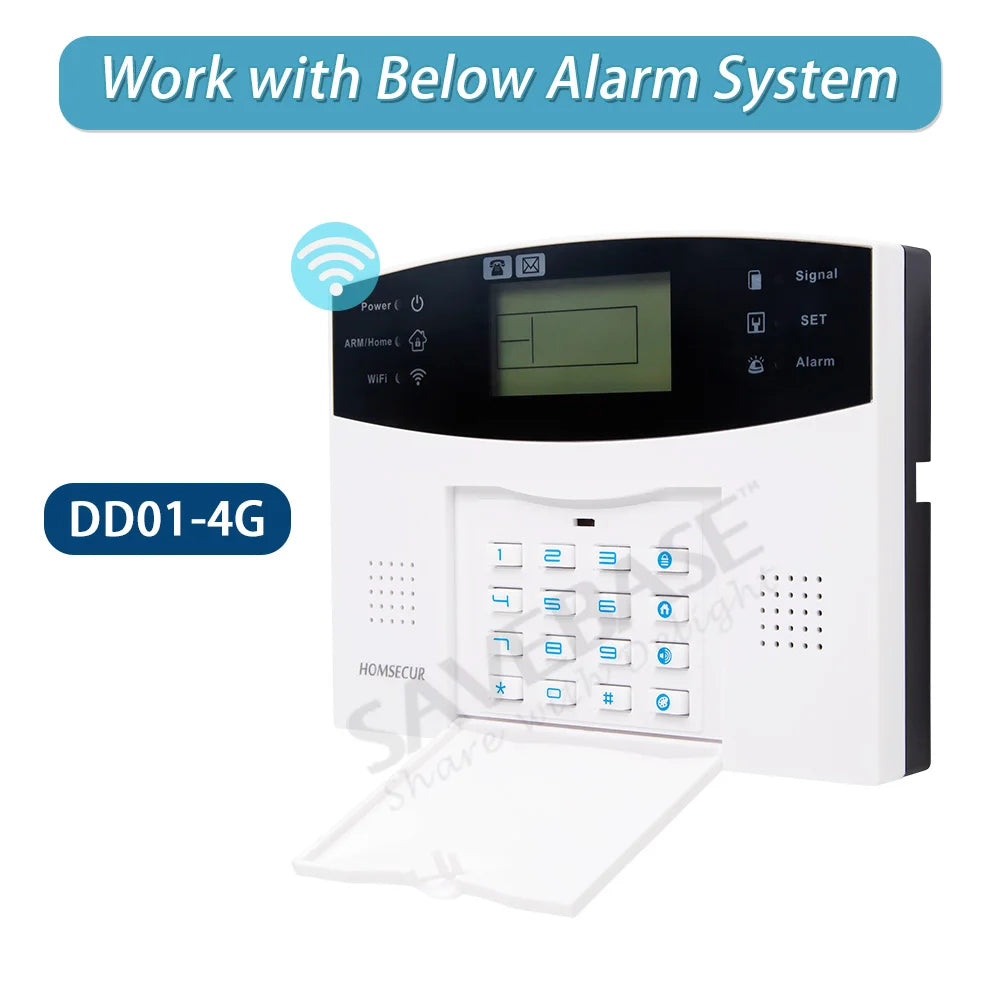 Sirène Extérieure Sans Fil HOMSECUR C6-2 433 MHz con Flash Estroboscopique 105 dB – Compatible Alarma WiFi / 4G DD01-4G