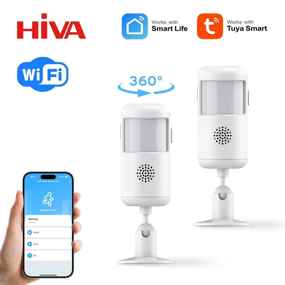 Detector de movimiento PIR 433MHz Étanche 180° - Capteur Infrarouge Sans Fil Compatible Tuya Smart Life para alarma de casa