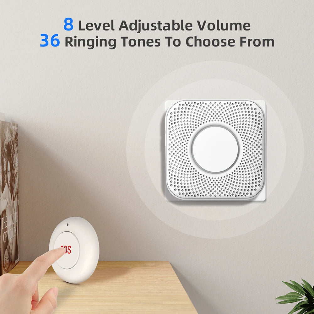 Bouton SOS Sans Fil GauTone – Medizinisches Alarm- und Pager-Hilfssystem für Senioren und abhängige Personen