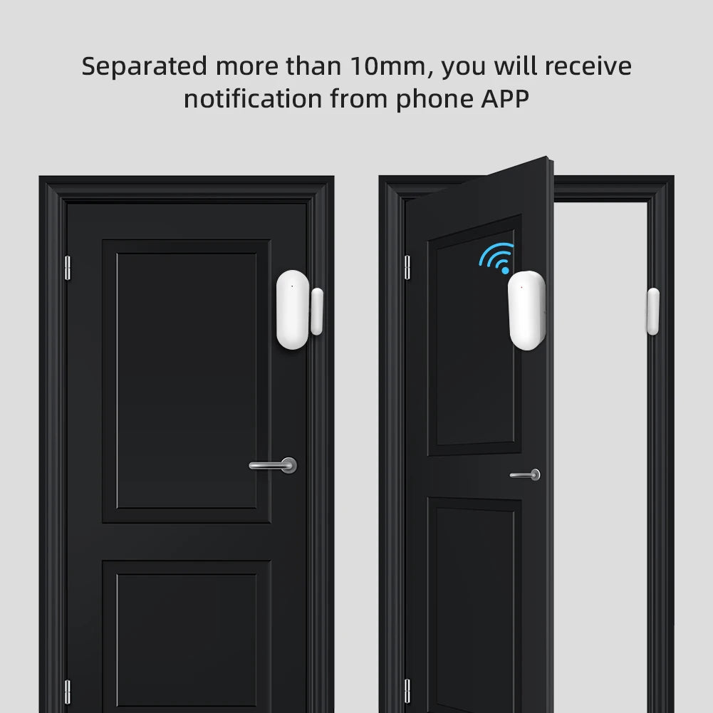 Captador de apertura magnético WiFi PGST Tuya 2.4G – Detector de puerta y ventana conectado para el sistema de alarma de la casa
