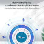 Sirène Intérieure Connectée PGST 433 MHz con detector de movimiento e hijo – Alarma compatible con Tuya, Alexa y Google Assistant