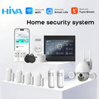 HIVA PG-107 – Hausalarmsystem mit Tuya-WiFi- und GSM-Verbindung mit taktilem 4,3-Zoll-Touchscreen. Alarme und Zeitverzögerung für Haus, Garage, Büro und Boutique 