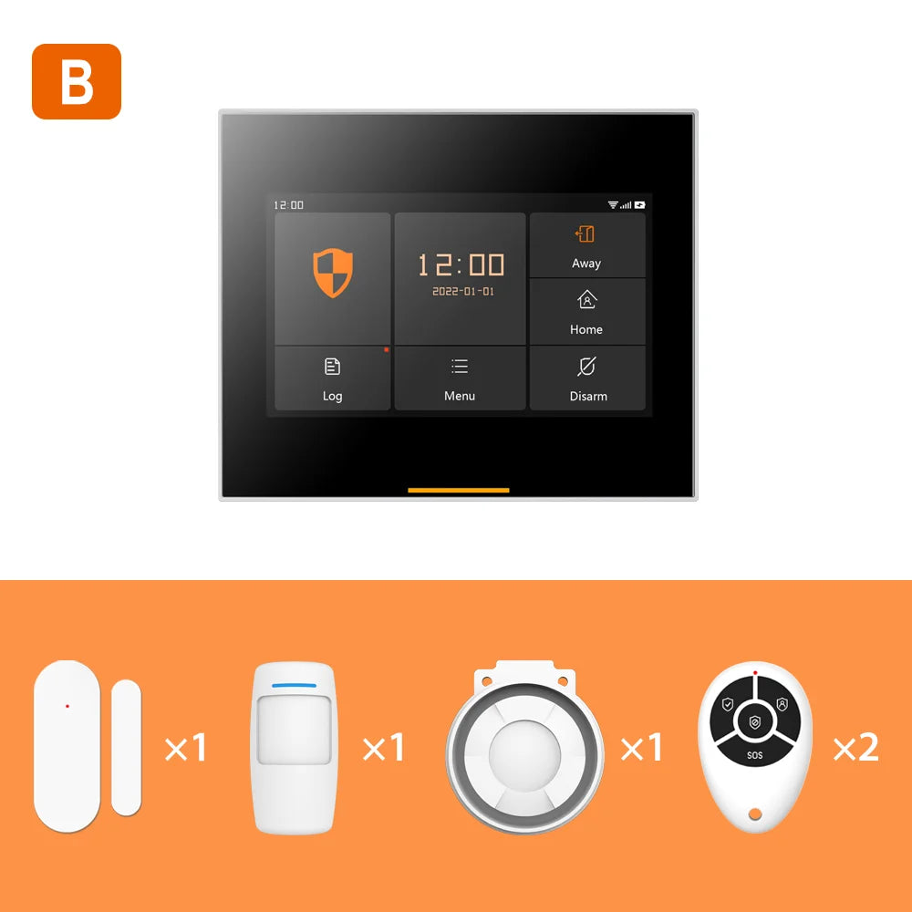 Staniot H501-4G – 433-MHz-WLAN-4G-Netzwerk-Alarmsystem mit taktiler Tastatur, kompatibel mit Tuya und Smart Life