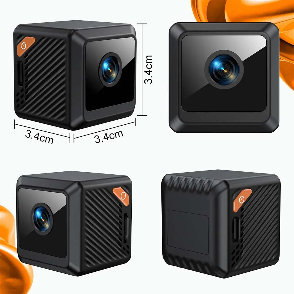Mini Caméra de Surveillance WiFi W02 1080P avec Vision Nocturne – Caméra de Sécurité Intérieure et Extérieure IP66, Batterie Intégrée