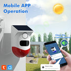 Sirène d'Alarme Extérieure Solaire Connectée WiFi avec Détecteur PIR TAIBOAN – 120 dB, Étanche IP67, Control vía aplicación 