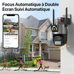 Caméra de Surveillance Wonsdar PTZ WiFi Triple Objectif 6K / Double Écran – Zoom Hybride 8X, Suivi Automatique, Vision Nocturne Couleur, Audio Bidirectionnel