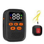 Buscapersonas SOS para ayuda con botones de llamada sin hilos: reloj y receptor vibrante con pantalla, sistema de alerta médica para personas mayores (sin WiFi) 