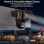 Caméra de Surveillance Solaire WONSDAR 4G avec Carte SIM – PTZ, Enregistrement 24/7, Suivi Automatique, Batterie et Étanchéité pour Extérieur