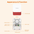 Sirène d'Alarme Intérieure Staniot 115 dB Sans Fil 433 MHz – Sirène Stroboscopique Anti-Intrusion avec Batterie Intégrée 