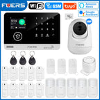 FUERS G03 Heimalarmsystem WiFi + GSM – Anti-Ventil-Zentrale mit farbigem Bildschirm, Sensoren und Steuerung über Tuya Smart, kompatibel mit Alexa
