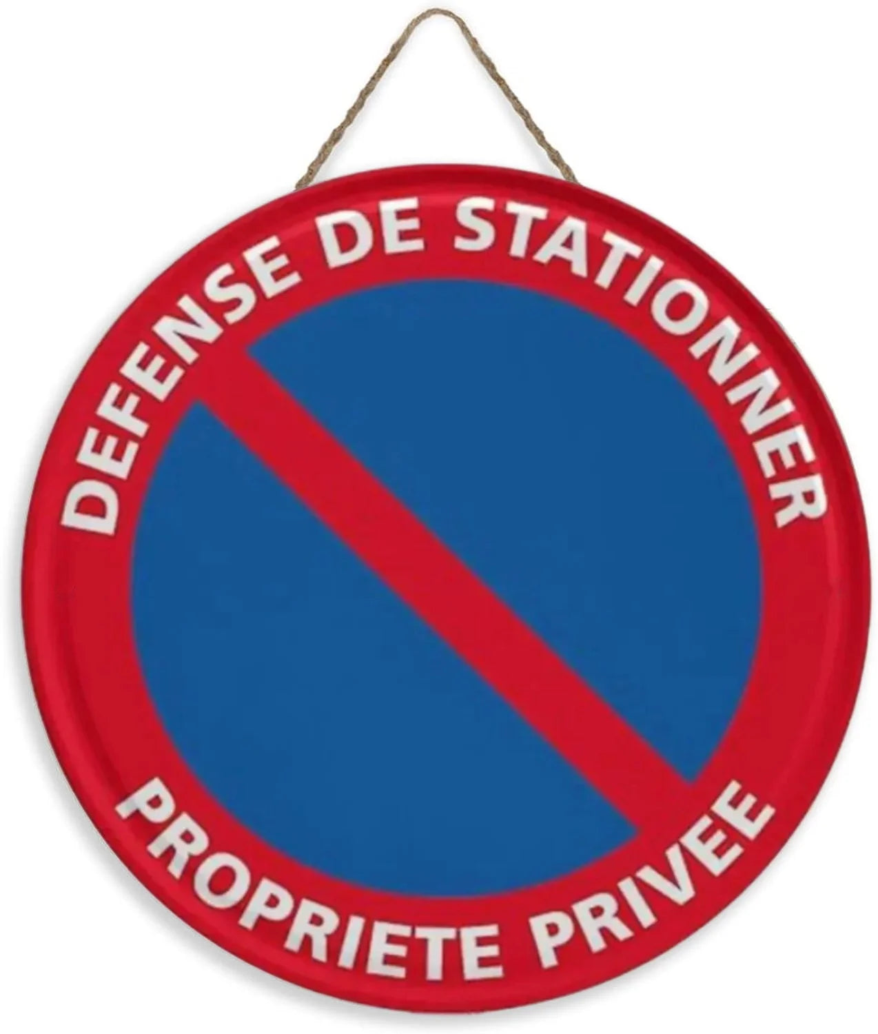 Panneau Rond en Bois “Propriété Privée – Accès Interdit – Vidéosurveillance” – Décoration Murale Sécurité pour Cour, Jardin et Allée