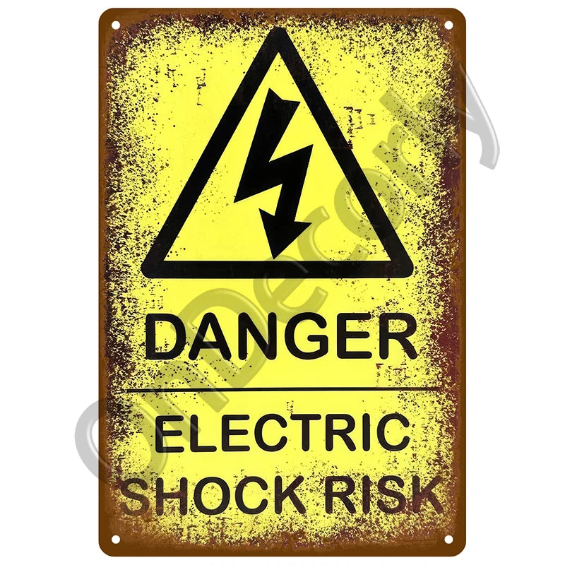 Panneau Vintage CCTV en Métal 20 x 30 cm – Plaque Murale “Vidéosurveillance 24h” pour Bar, Garage, Café et Maison