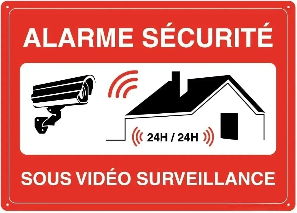 Panneau de Sécurité en Aluminium Renforcé – Vidéosurveillance, Propriété Privée, Accès Interdit pour Entrepôt et Locaux Professionnels