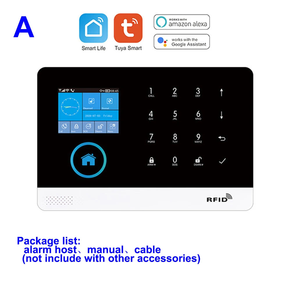 Sistema de alarma Maison TAIBOAN WiFi + GSM Tuya 433 MHz con pantalla y sirena – Central de alarma sin filtro inteligente 