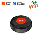 Botón SOS WiFi Tuya Earykong – Botón de llamada de urgencia sin filtro con notificación Smartphone para personas mayores, niños y personas frágiles
