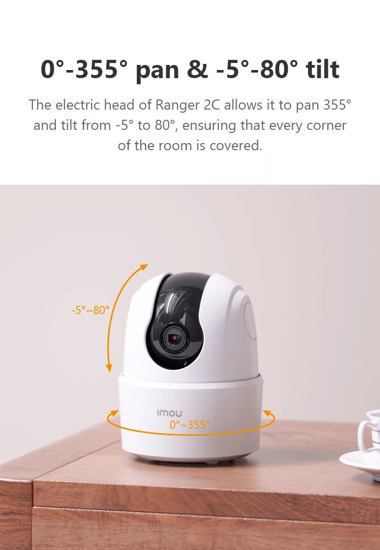 Caméra Intérieure IMOU Ranger 2C 4MP – Caméra WiFi 360°, Détection Humaine, Vision Nocturne et Surveillance Bébé & Maison