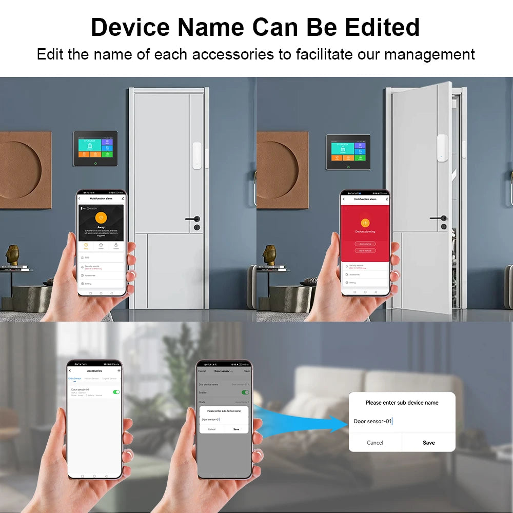 ONENUO 99FT – Sistema de alarma Maison Connecté Tuya WiFi &amp; GSM con pantalla táctil TFT, kit de seguridad sin filtro y sirena 90 dB