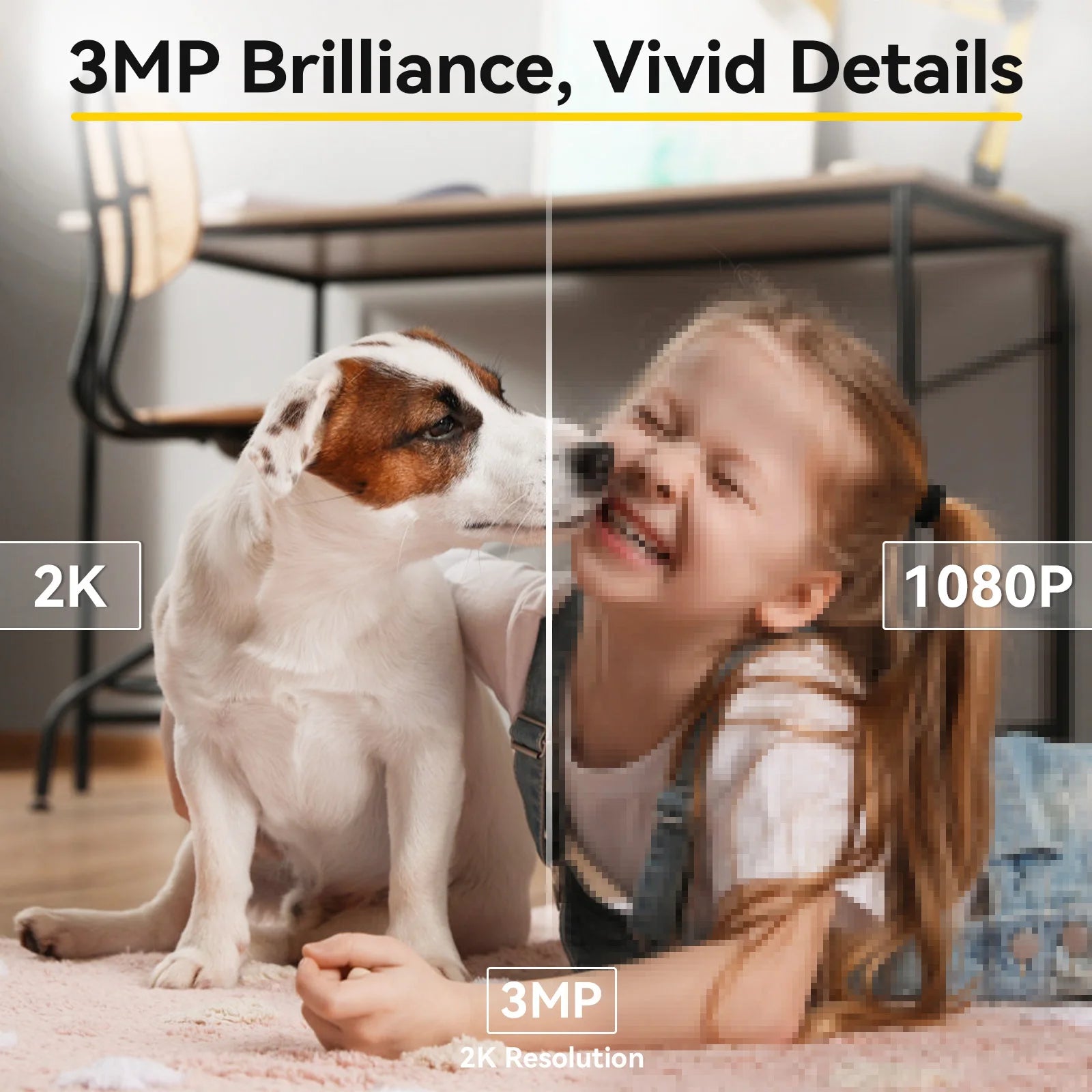 Caméra de Surveillance Intérieure BoyKeep 3MP WiFi 5G/2.4G – Suivi Automatique, Vision Nocturne Couleur et Audio Bidirectionnel