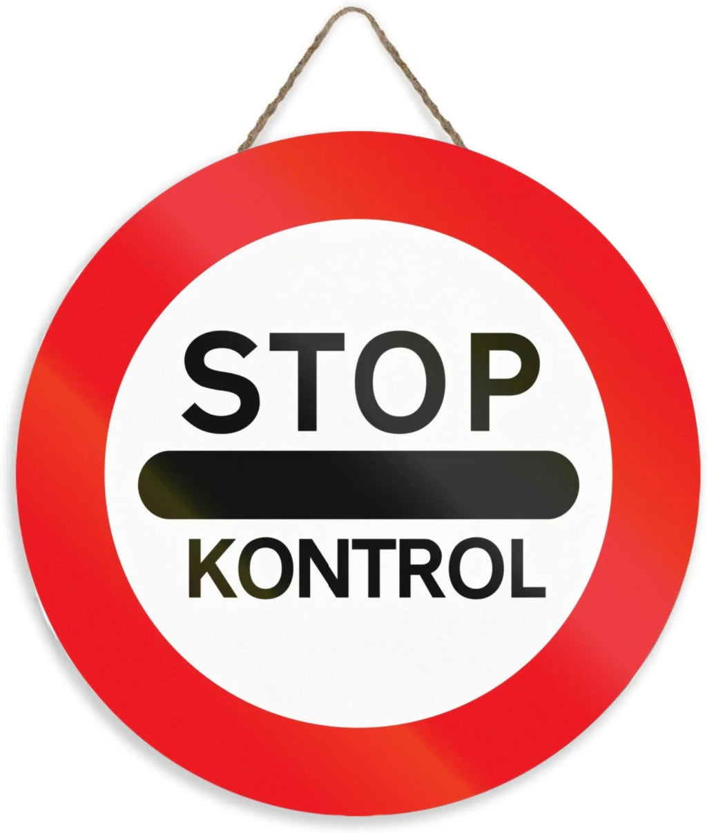 Panneau Rond en Bois “Propriété Privée – Accès Interdit – Vidéosurveillance” – Decoración Murale Seguridad para Cour, Jardin et Allée 