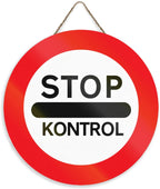 Panneau Rond en Bois “Propriété Privée – Accès Interdit – Vidéosurveillance” – Decoración Murale Seguridad para Cour, Jardin et Allée 