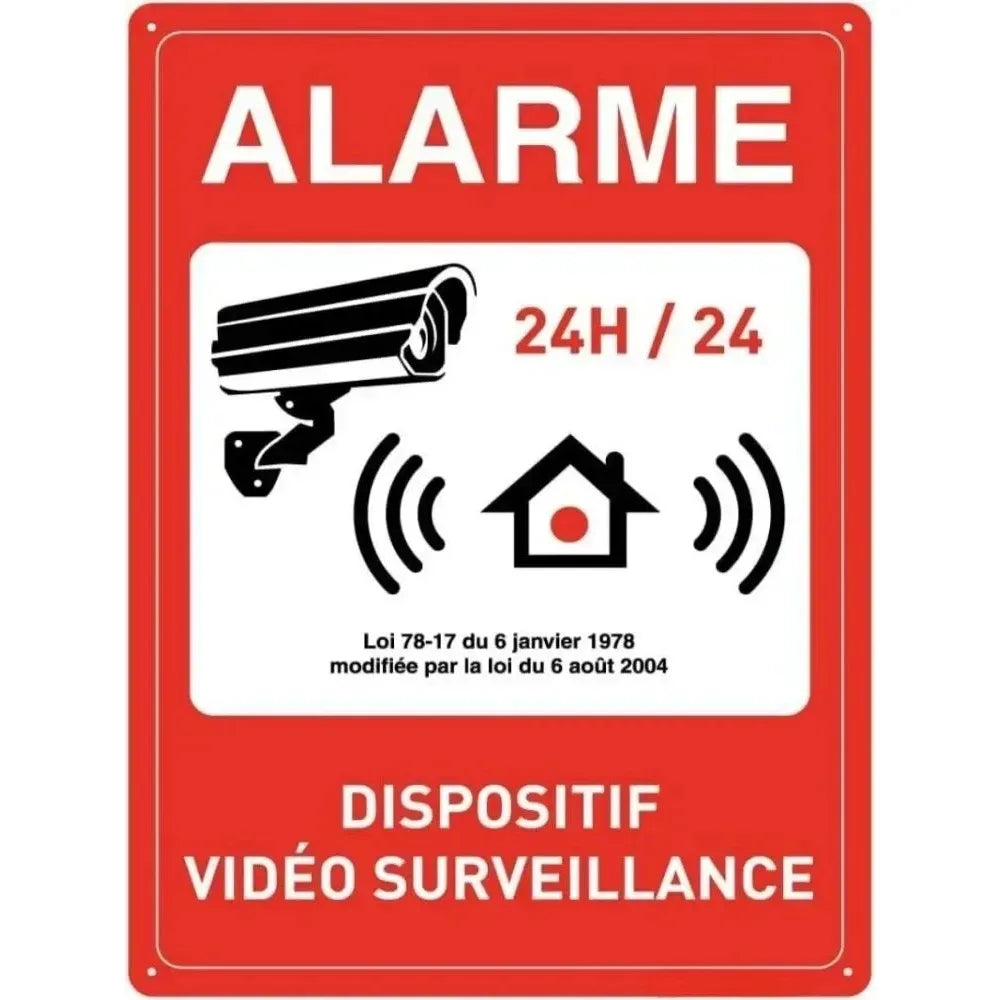 Panneau de Sécurité en Aluminium Renforcé – Vidéosurveillance, Propriété Privée, Accès Interdit pour Entrepôt et Locaux Professionnels