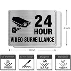 Panneau “Vidéosurveillance 24h – Propriété Privée – Accès Interdit” en Aluminium – Plaque de Sécurité Moderne pour Intérieur et Extérieur