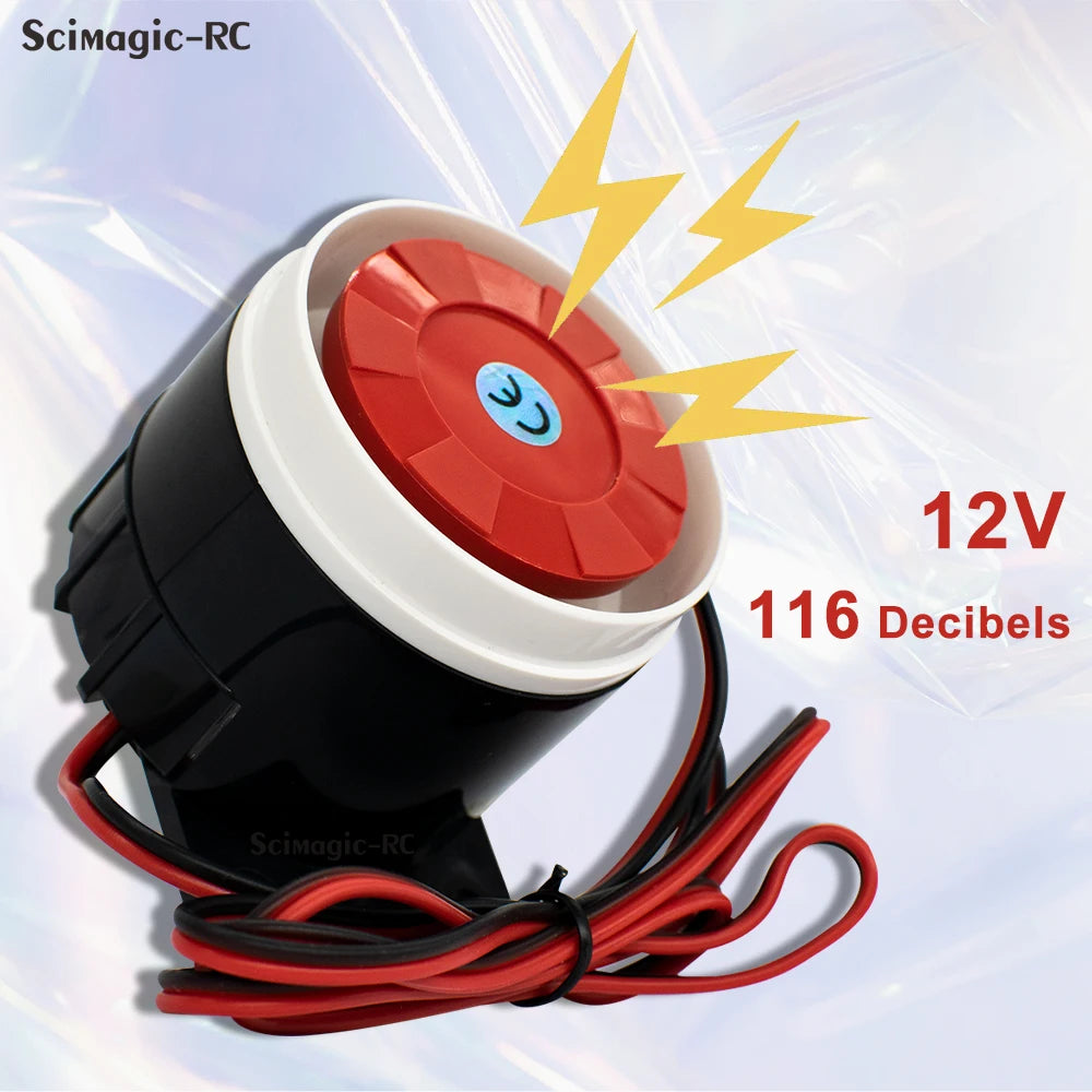 Mini Sirène Filaire 12V 120 dB pour Alarme Maison – Avertisseur Sonore Compact, Étanche et Puissant
