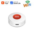 Botón SOS WiFi Tuya Earykong – Botón de llamada de urgencia sin filtro con notificación Smartphone para personas mayores, niños y personas frágiles