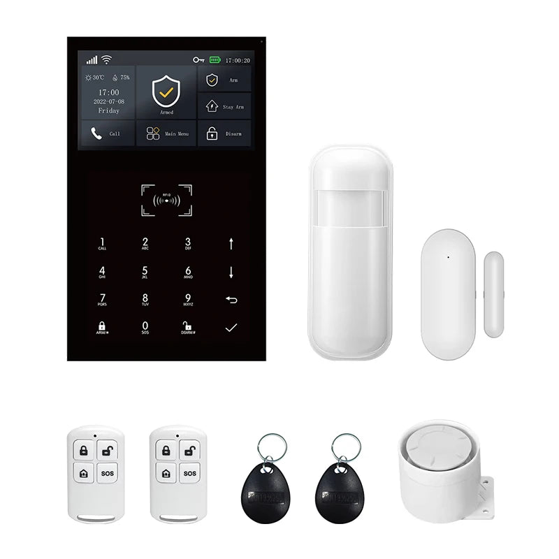PGST A109S – Sistema de alarma Maison Connecté WiFi + GSM 2G Tuya, Kit Seguridad Inteligente con Capteurs Porte/Fenêtre et Detectores de Movimiento