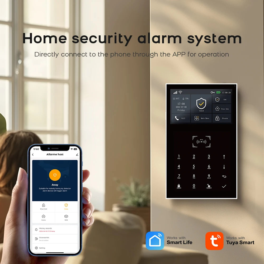 Sistema de alarma para casa 4G PGST Tuya – Kit de seguridad conectado GSM con capteurs porte/fenêtre para casa, apartamento y oficina