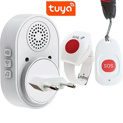 TOPVICO Pulsera SOS WiFi Tuya – Sistema de alerta de urgencia para personas mayores con buscapersonas sin filtro y notificaciones Smartphone
