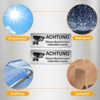 Lot de 1 à 4 Panneaux Aluminium “Zone Sous Vidéosurveillance” – Plaques Autocollantes de Sécurité 85x30 mm