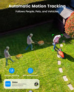 Caméra de Surveillance Solaire AOSU 5MP PTZ 360° – Caméra Extérieure Sans Fil avec IA, Vision Nocturne Couleur et Audio Bidirectionnel